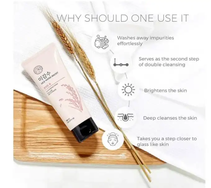 The Face Shop Rice Water Bright Foaming Cleanser - Image 3